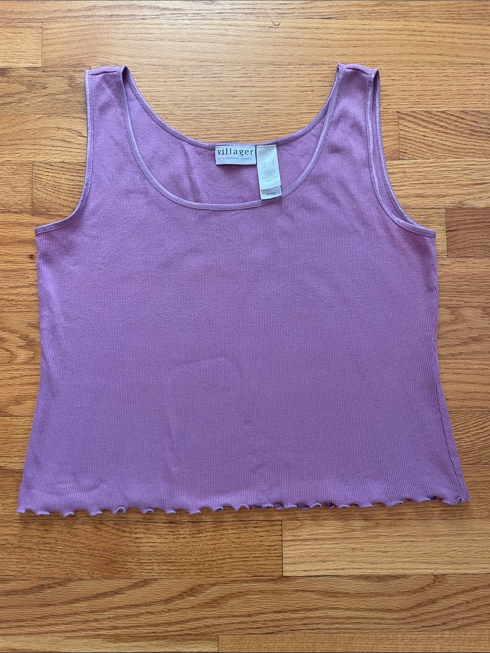 Villager Lavender Scoop Neck Ribbed Tank